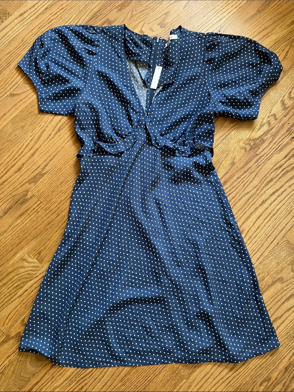 Madewell Navy Blue Polka Dot Mini Dress